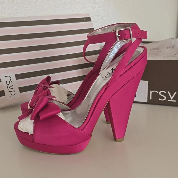 Rsvp Fuchsia satin heels - Picture 6 of 11